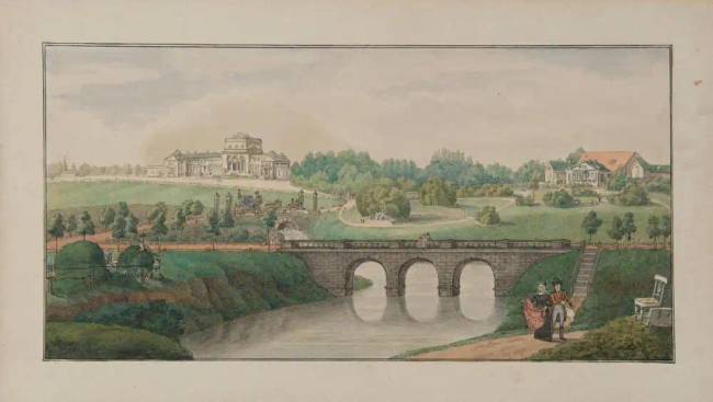 Egy 1814-es rajz az épületről.