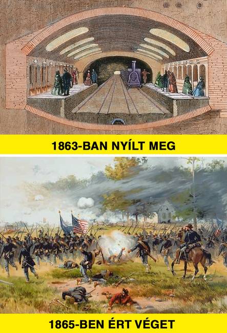 A világ első metróvonala Londonban nyílt meg, ekkor az Egyesült Államokban még polgárháborúk zajlottak.