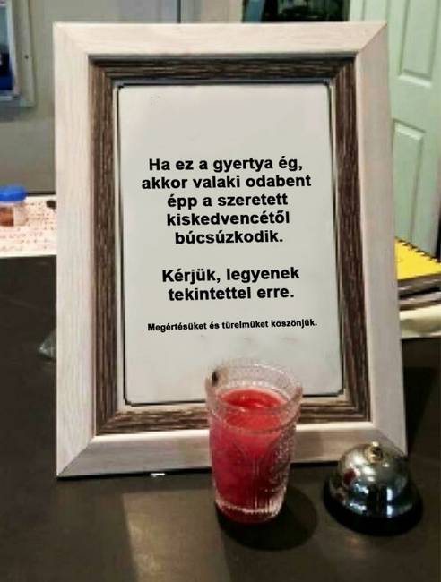 Egy állatorvosi rendelő üzenete.