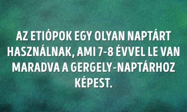 Etiópok lemaradt naptára