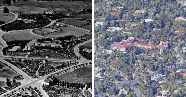 A kaliforniai Beverly Hills Hotel 1918-ban és 2018-ban.