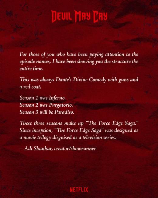 A Netflix berendelte a Devil May Cry harmadik, egyben befejező évadát