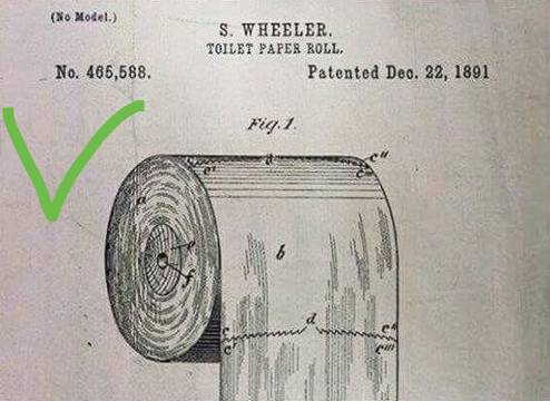 A vécépapír 1891-ben beadott szabadalma szerint így kell helyesen használni a vécépapírt.