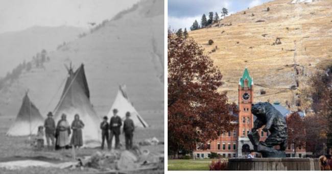 Montana Állami Egyetem, USA, és hogy mi volt a helyén körülbelül 150 évvel ezelőtt.
