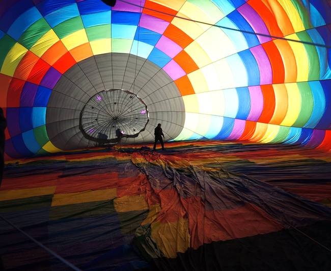 Egy hőlégballon belseje.
