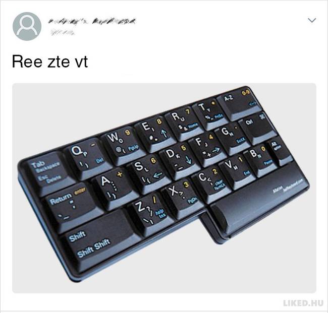 Így néz ki a "remek üzlet volt" fél billentyűzeten írva.