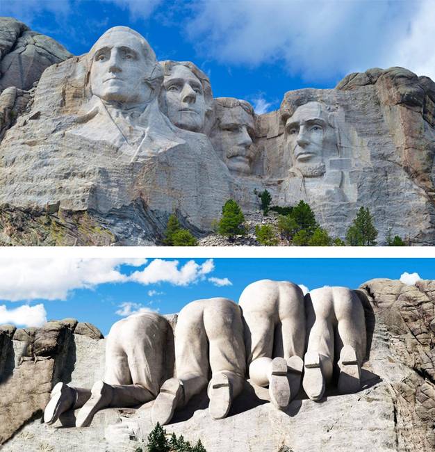 Bónusz: A Rushmore-hegyet valószínűleg senkinek sem kell bemutatni, de vajon hányan láttuk már hátulról?!