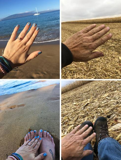 „A nővérem most Hawaiion van és folyamatosan képeket posztol az Instagramra. Mi apámmal épp a mezőn dolgozunk és igyekszünk utánozni őt."