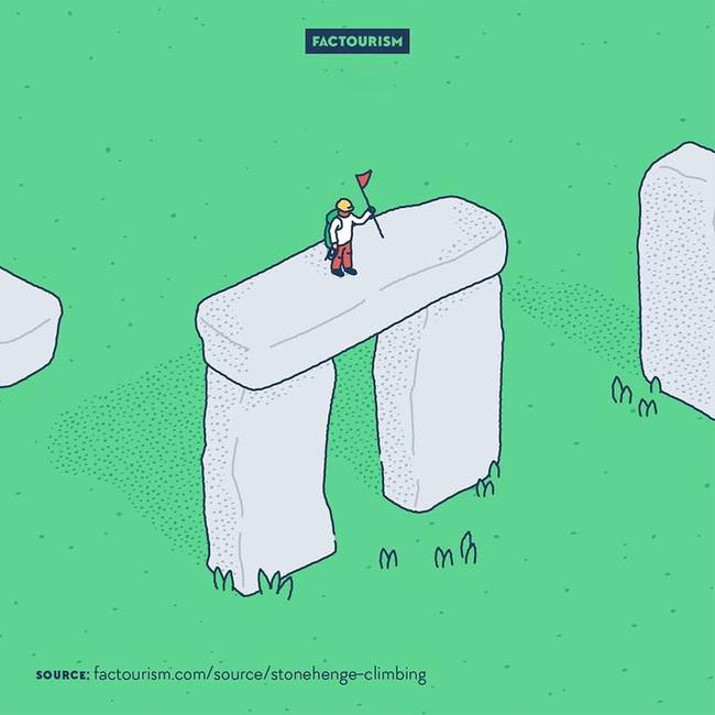 1977-ig megengedték a turistáknak, hogy felmásszanak a Stonehenge-re.