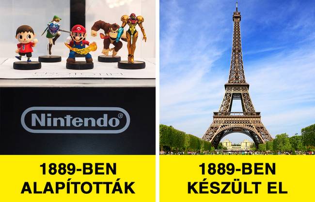 A Nintendo és az Eiffel-torony ugyanabban az évben jött létre.