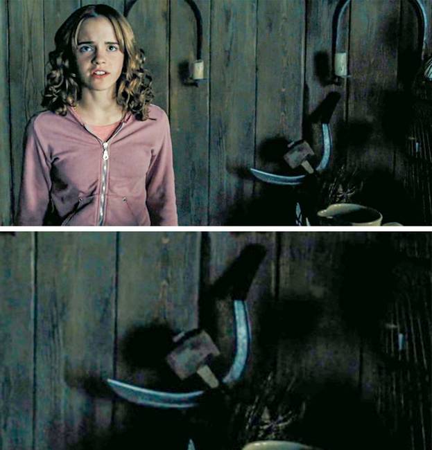 „Váratlanul észrevettem egy sarlót és egy kalapácsot a háttérben a Harry Potter harmadik részének egyik jelenetében."