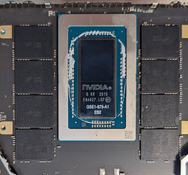 Az Nvidia RTX Spark lapkakészletének közelképe.