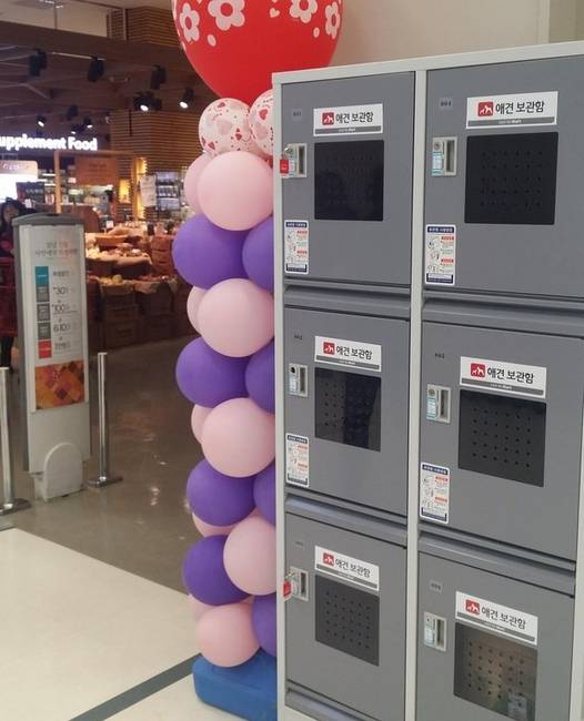 A szupermarketek bejáratánál kutyatárolók vannak kialakítva, ahol biztonságban ott hagyhatjuk a kutyánkat, amíg mi vásárolunk.