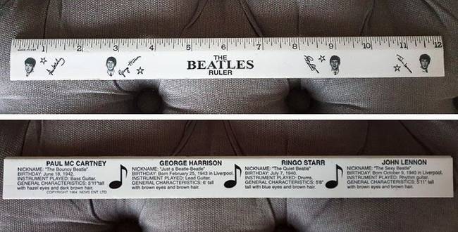 Beatles vonalzó 1964-ből.
