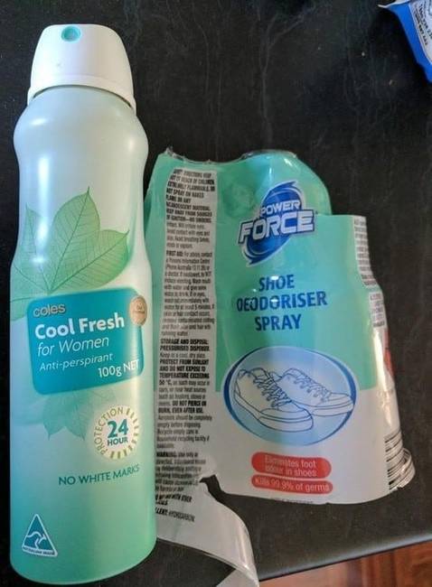 Aldi-s cipőillatosító spray, ami valójában csak egy újracsomagolt női dezodor.