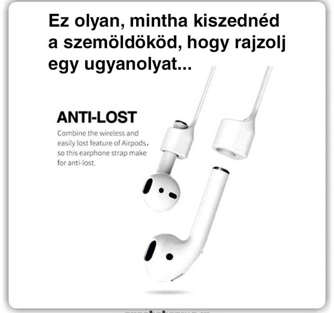 Elhagyás elleni vezeték a vezeték nélküli fülhallgatóhoz.