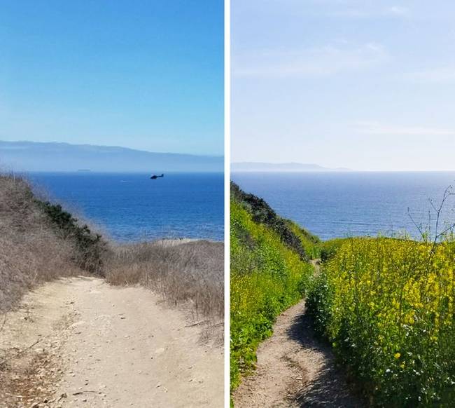 Dél-Kalifornia az esős tél előtt és után.