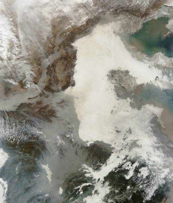 Szmog peking felett az űrből
