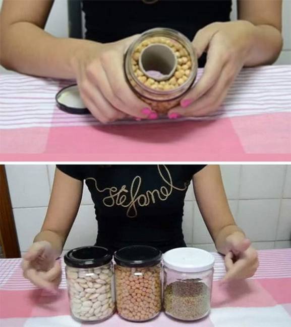 Befőttes üveg közepében kialakított kis "értékmegőrző".