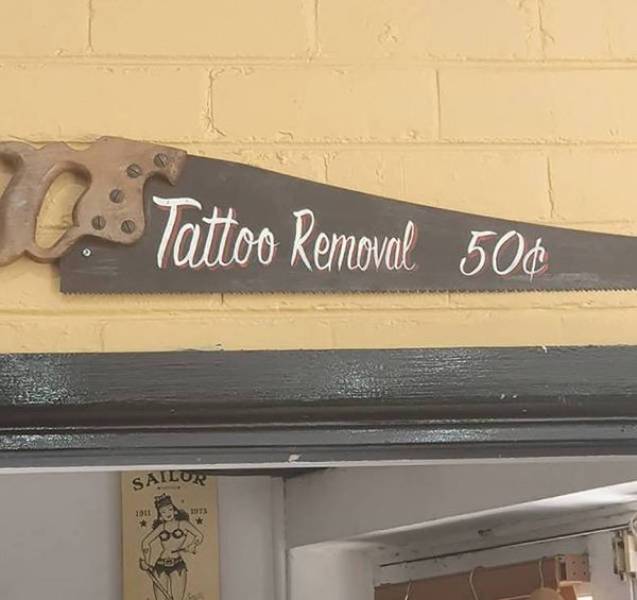 Nem a legjobb módszer ez a tetoválás eltávolítás népszerűsítésének.
