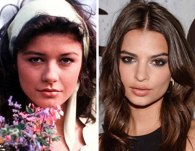 Catherine Zeta-Jones és Emily Ratajkowski, 22 évesen