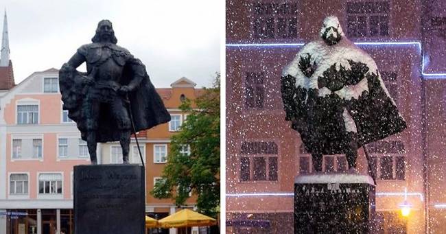 Ha havazik a lengyelországi Wejherowo-ban, akkor a városalapító szobra Darth Vaderré változik.