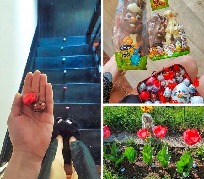 „A férjem húsvétkor csokitojásokból rakta ki az utat a kerti tulipánokig."