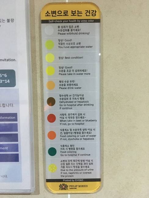 A Philip Morris cég által üzemeltetett vérnyomásmérő egy koreai nyilvános WC-ben.