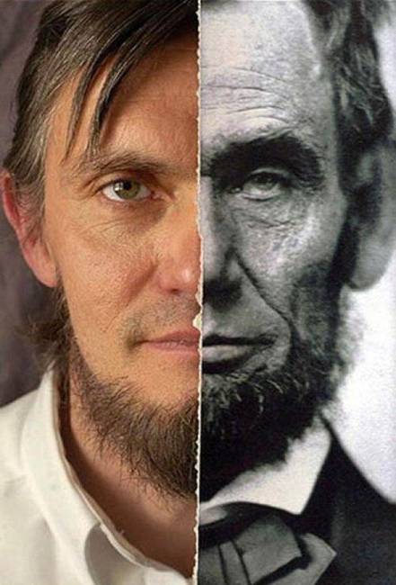 Abraham Lincoln a 11. leszármazottjához, Ralph Lincoln-hoz képest.