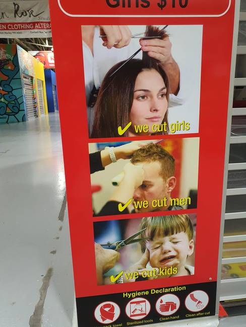 Valószínűleg a legőszintébb fodrász hirdetés, amit életünkben láttunk. :D
