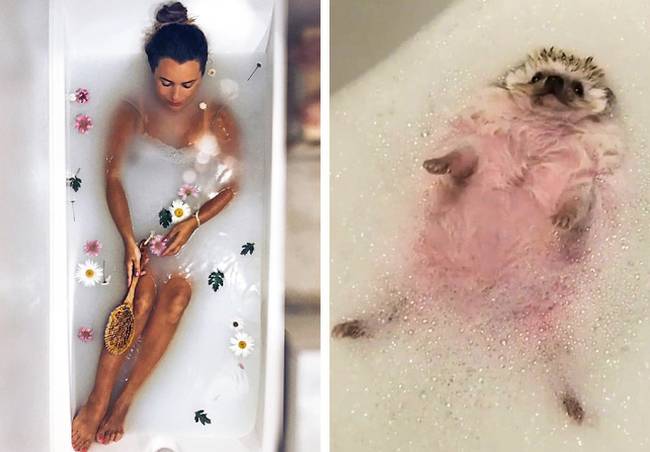 Ahogy az Instagram-lányok fürdenek vs. ahogy én fürdök egy fárasztó munkanap végén.