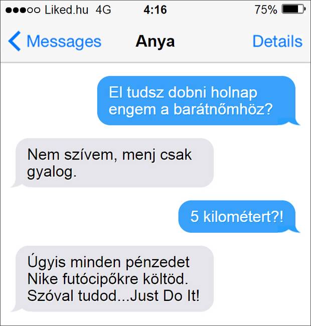 Egy édesanya érveivel nem lehet szembeszállni.