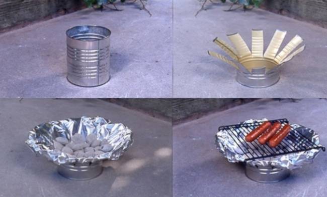 Konzervdobozból mini-grill.