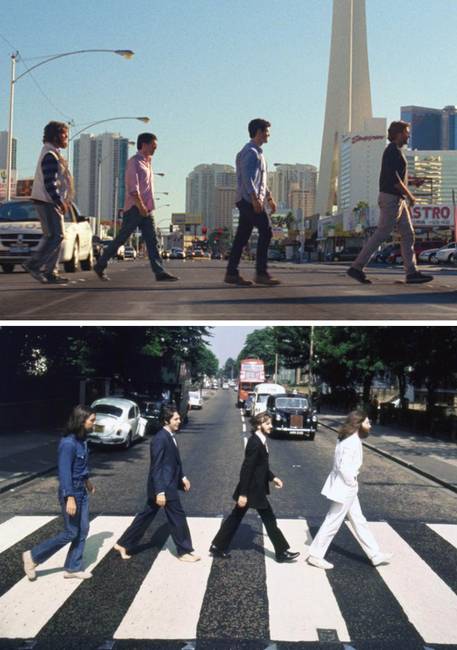 A Másnaposok című film egyik jelenete kísértetiesen hasonlít az ikonikus Beatles albumborítóra.