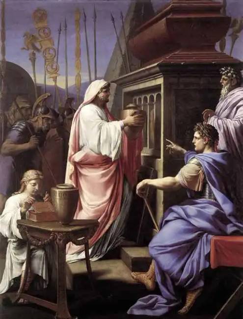 "Caligula anyja és testvére hamvait az ősök sírboltjába helyezi".