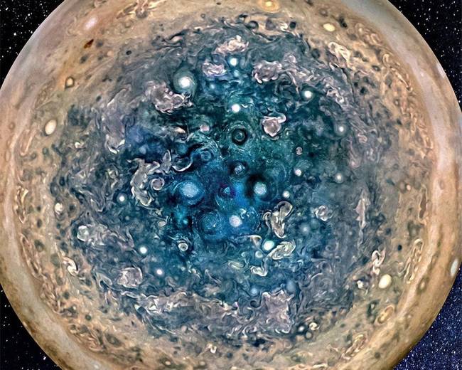 Így néz ki a Jupiter Déli-sarka.