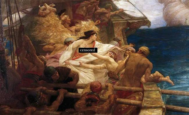 Herbert James Draper, „Médea a tengerbe dobja öccsét”, 1904.