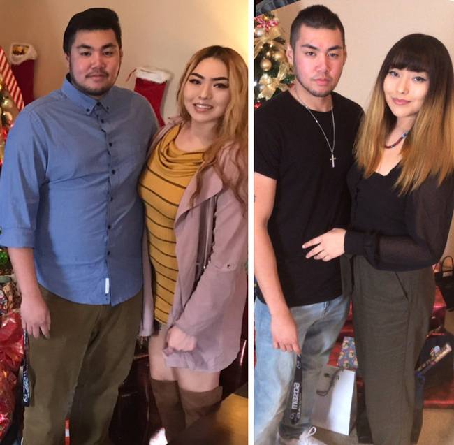 „2018 karácsony és 2019 karácsonya. 36 kg a különbség a két kép között.”
