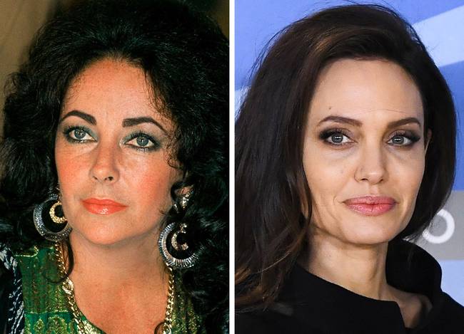 Elizabeth Taylor és Angelina Jolie 43 évesen.