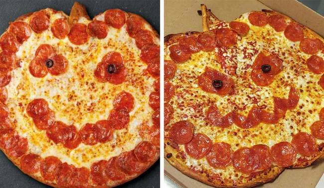 „Ahogyan hirdetjük a Jack-o-Lantern pizzánkat és ahogy a vendégeknek szoktam készíteni."
