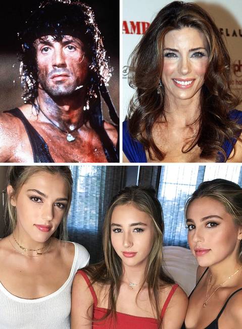 Sistine, Scarlett, és Sophia Stallone - Sylvester Stallone és Jennifer Flavin gyermekei.