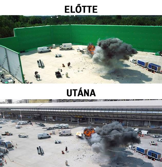 32 látványos kép, ami megmutatja, hogyan néznek ki kedvenc jeleneteink a vizuális effektek előtt és után