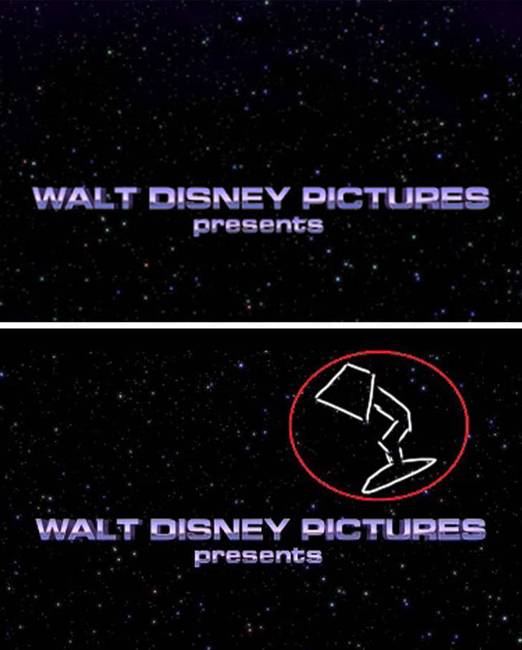 A Toy Story 2 nyitójelenetében a csillagok Pixar lámpát formáznak.