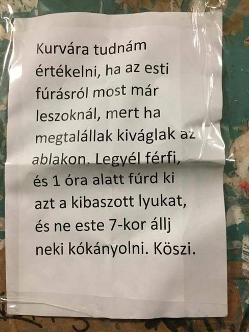 Lakótelepi passzív-agresszió.