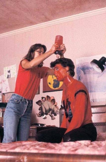 A fiatal Johnny Depp, a Rémálom az Elm utcában című film forgatásán, 1984-ben.