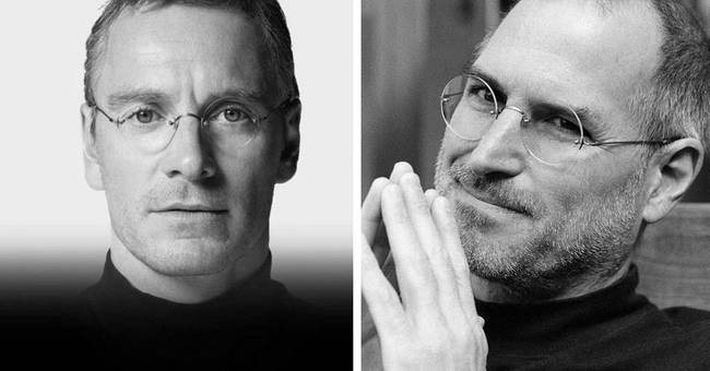 Michael Fassbender és Steve Jobs, az Apple Inc. társalapítója.