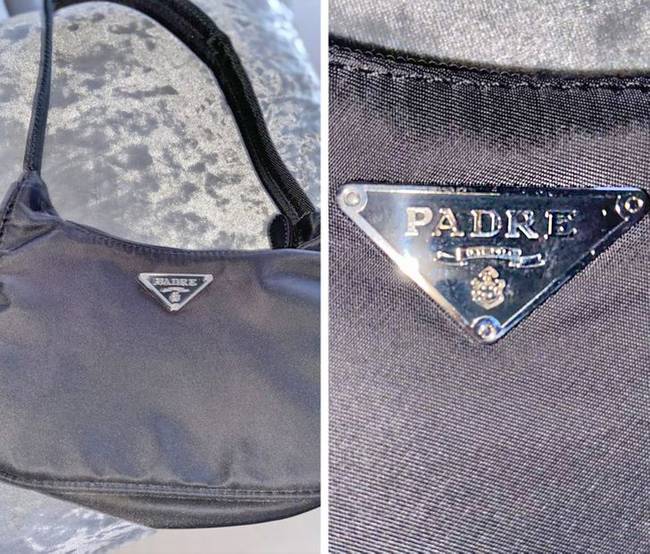 „A barátnőm rendelt egy Prada táskát az Instagramról, ezt kapta helyette. A logón ez áll: Padre."
