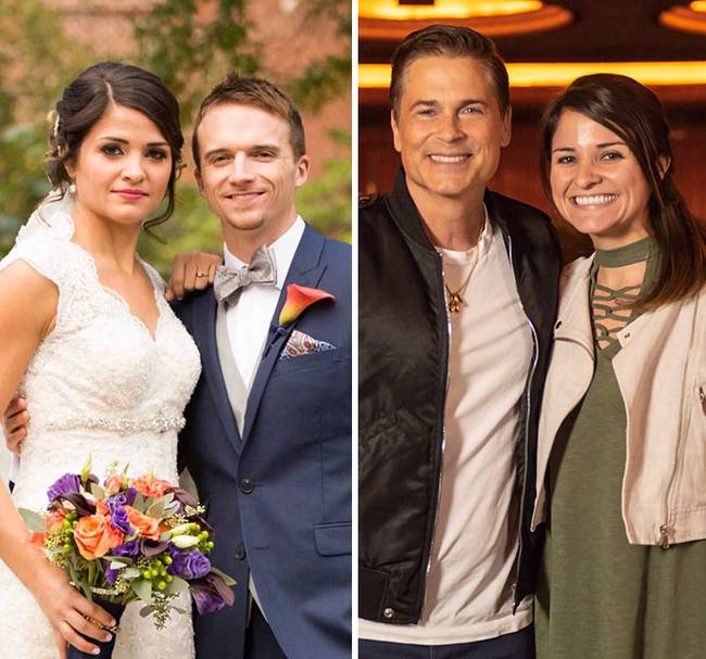 „A feleségem feje az esküvőnkön, vs. amikor találkozott a színész Rob Lowe-val." - ciki. :D