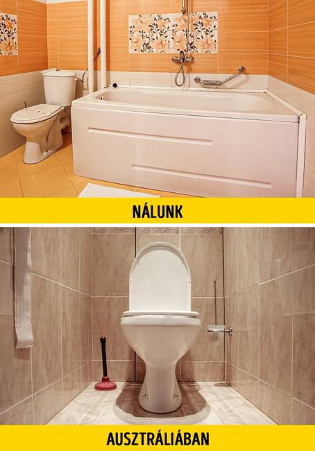 A WC és a fürdő különböző helyiségekben található.
