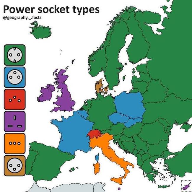 Az elektromos csatlakozók típusai Európában.
